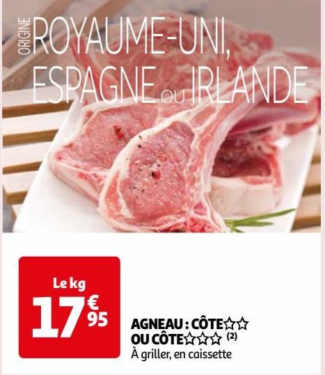 AGNEAU : CÔTE OU CÔTE