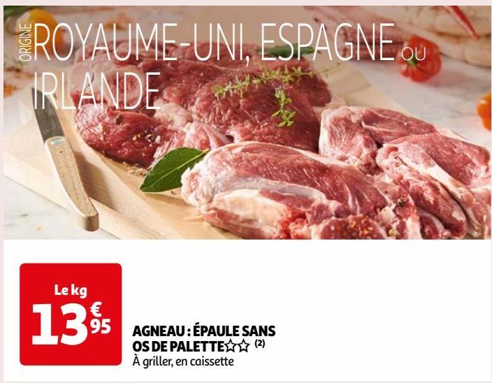 AGNEAU : ÉPAULE SANS OS DE PALETTE