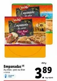 promo : 4 empanadas de carne park meat plein au choix à 1,64 €/450g
