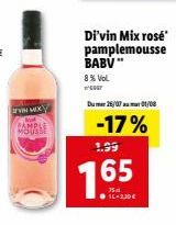 Réduction de 17% sur le Di'vin Mix Rosé Pamplemousse BABV (8% Vol. C067) - jusqu'au 26/07 et 01/08.