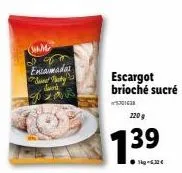 fête sucrée avec les escargots briochés dzar 220g - 6,32€/kg