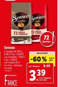 Promo: 2 Mega Packs Senseo 72 MEGA FORM à un prix imbattable de 11,88€!