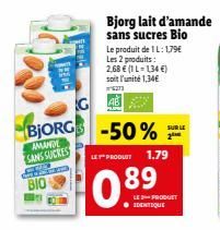 Profitez du Lait d'Amande Bio Bjorg à -50% : 1L pour 1,79€, 2L pour 2,68€ !