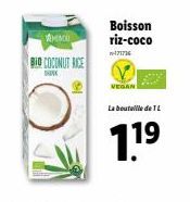 Nouveau MACO BIO COCONUT RICE - Boisson riz-coco VEGAN, promo 7-171716, 1.1⁹ L - 19 !