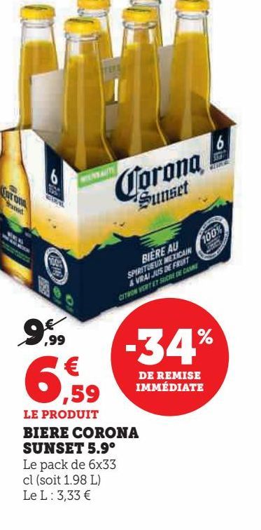 BIERE CORONA SUNSET 5.9°