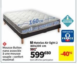 Matelas Air Light 2 - Confort XXL 160x200cm - 991€80 - Profitez de 13€ d'éco-participation!