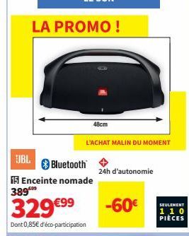 JBL Bluetooth™ 15 Enceinte nomade : -60€ ! 24h d'autonomie et 48cm, seulement 399€99 !