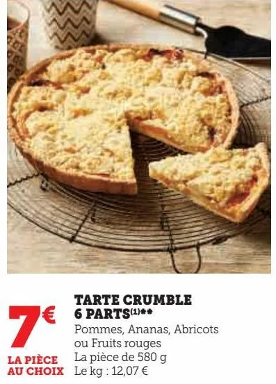 tarte crumble 6 parts