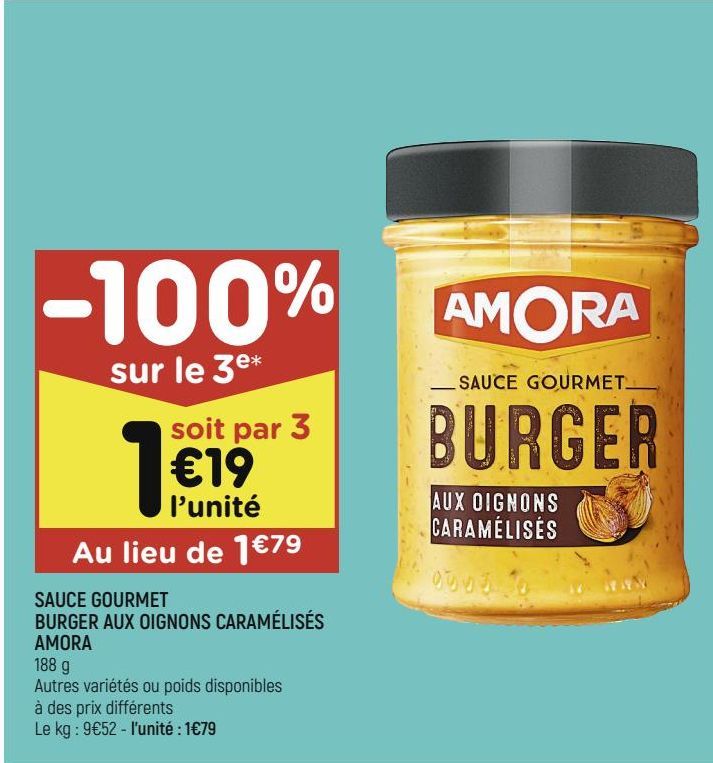 sauce gourmet burger aux oignons caramélisés Amora