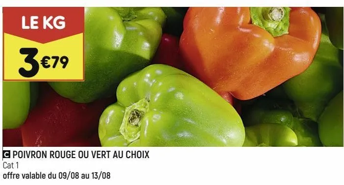 poivron rouge ou vert au choix