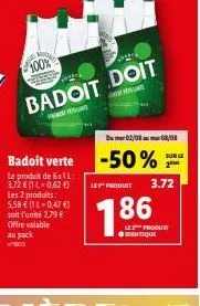 badoit doit: offre spéciale - 186 produits identiques à 2,79 € le pack!