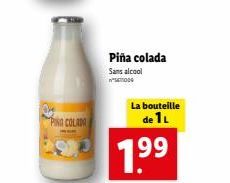 PINA COLADA  Piña colada  Sans alcool "SETOGO  La bouteille  de 11  1.9⁹9⁹ 
