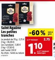 Pack 2 produits Saint Agaune -60% : 70g à 2.75€ et 1kg à 27.50€ !