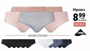 AUTRES COLORIS  Hipsters  8⁹⁹  LOT DE 5  DORA 