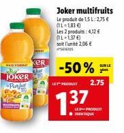 Maxiform Joker : -50% sur le Produit Multifruits de 1,5L à 2,75€ et 1L à 1,37€!