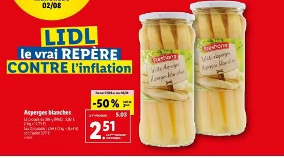 à lidl: asperges blanches à moitié prix - 395g à seulement 2.51€!
