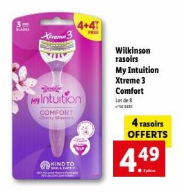 2 pour 1 : 8 rasoirs Wilkinson My Intuition Xtreme 3 Comfort + 4 rasoirs OFFERTS!