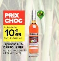 Profitez d'une Remise exceptionnelle sur le Darboussier Ti Punch: 21,38€/L - 40% de Réduction!
