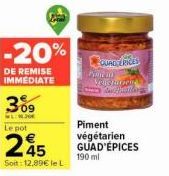 Épices Végétariennes Guad'Épices à Prix Réduit : 12,89€ pour 190ml ! -20% de Remise Immédiate.