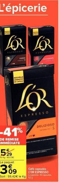 LOR LOR Espresso: La Nouvelle Génération de Capsule aux Avantages Incroyables! -41% de Remise Immediate + 5%9 le Kg à 101.73€. Splendente Delizioso!