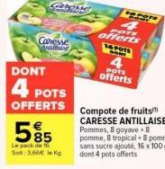 Compote de fruits CARESSE ANTILLAISE : 4 POTS OFFERTS + 55 Kg à 366€ ! Soit 16 POTS au total (8 pommes + 8 goyaves + 8 tropical).
