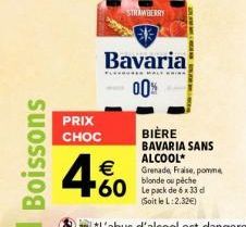 Offre Croustillante : 60 Pack Bavaria 00% aux Délicieuses Saveurs de Grenade, Fraise, Pomme Blonde et Pêche à 2.32€ !.