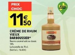 Rhum Vieux Darboussier 18% : Promo 'Prix Choc' - 70cl à 16,43€!