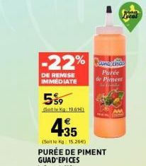 Promo -22% : Purée de Piment Sawade 19.61€ (Kg 5%9 Pocket).