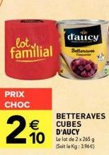 Promo ! 2 x 265 g de Betteraves Cubes d'Aucy à €10 - Découvrez le Lot Familial d'Aucy Sellerave Per !