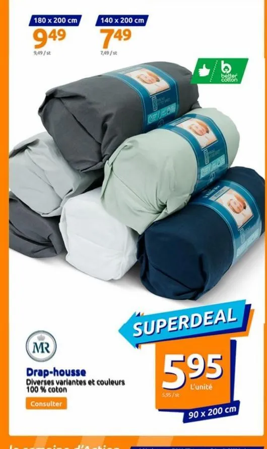 superdeal : drap-housse en coton 100% à prix imbattables !