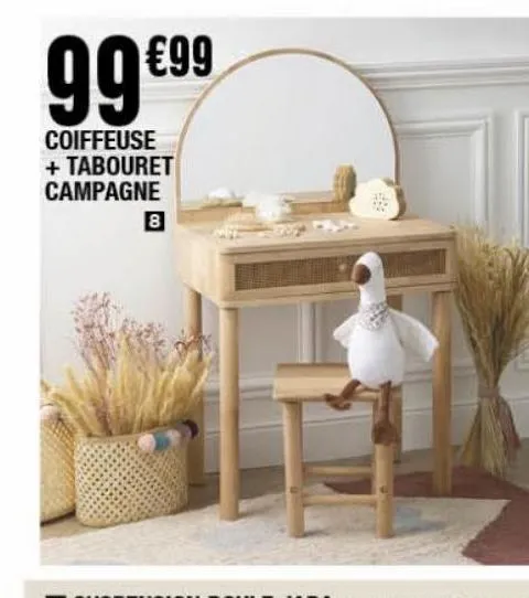 coiffeuse + tabouret campage