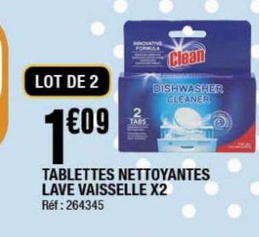 Tablettes nettoyantes lave vaisselle x2