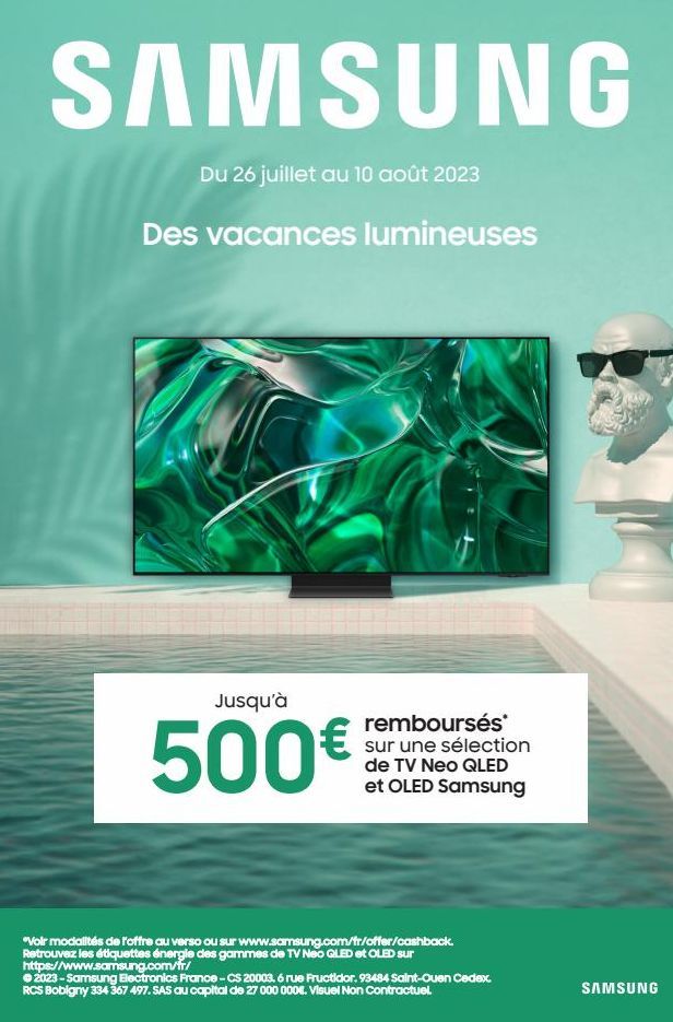 Profitez des Vacances Lumineuses avec Samsung et jusqu'à 500€ de remboursement sur ses TV Neo QLED et OLED*