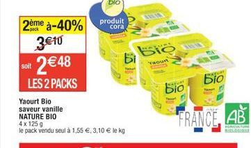 Profitez de 2 Packs de Yaourt Bio de vanille à 2€48 : une affaire à ne pas manquer !