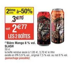 bière mango : 2 boîtes à -50% - 8% vol. à seulement 3.70€/litre!