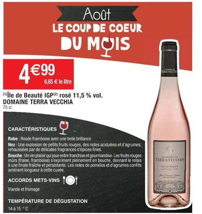 Une Explosion de Petits Fruits Rouges : DOMAINE TERRA VECCHIA Rosé 11,5% vol - 4€99 !