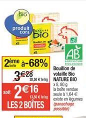 Cora Auer Bio : 2 Boîtes Volaille Bouillon Bio à seulement 13,50€ (-68%) ! 20,50€ le Kg Nature Bio !