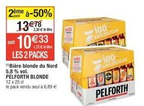 bière blonde du nord à 5,8% vol. - 2 packs à -50%, 10,33 € - 2,30 € le litre !