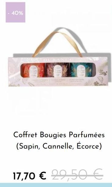 Profitez de 40% de Réduction sur notre Coffret de Bougies Parfumées Sapin, Cannelle et Écorce - Seulement 17,70€ au lieu de 29,50€!