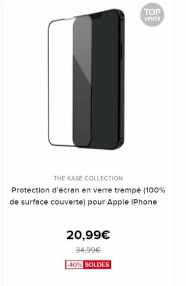 promo -40% : économisez jusqu'à 14€ sur la collection kase pour iphone avec protection d'écran 100% couverte en verre trempé.