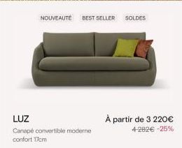 Canapé LUZ Confortable et Moderne à -25%: 3 220€ - 4 282€ !