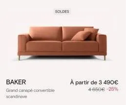 profitez des soldes! -25% sur le canapé convertible scandinave baker - à partir de 3 490€!