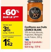 Promo : Économisez 60% avec les Confitures aux Fruits Léonce Blanc ! 70% de Fruits, 320g, Seulement 11,09€ !