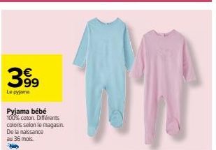 Pyjama Bébé 100% Coton - Seulement €399 - Naissance au 36 Mois - Différents Coloris