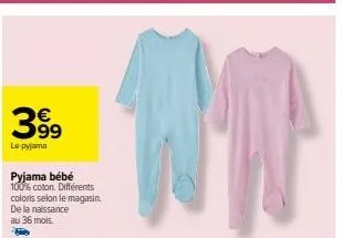 pyjama bébé 100% coton - seulement €399 - naissance au 36 mois - différents coloris