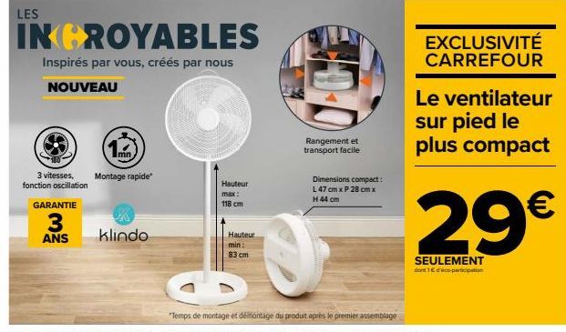 ventilateur sur pied Carrefour