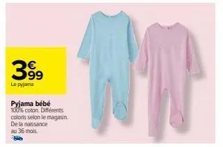pyjama bébé 100% coton: 399€! différents coloris - naissance à 36 mois.