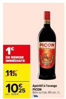 1€ de Réduction Sur PICON Apéritif à l'Orange - 10,25€, 11% Vol., 1L.