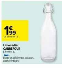 Carrefour Limonadier 1L - En Verre à Différentes Couleurs & Prix Variés!