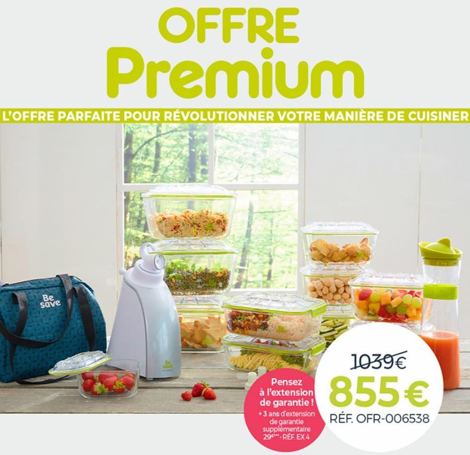 Révolutionnez votre Cuisine: Offre Premium à 855€ + 3 Ans d'Extension de Garantie - Be Save Sove 1039€ - OFR-006538